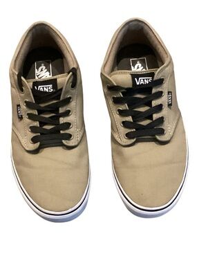 Vans Atwood Low-Top Sneakers in Khaki with Black Laces 12 New